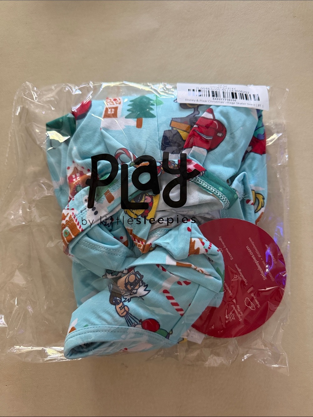 Little sleepies Pixar Christmas village skater dress size 3T